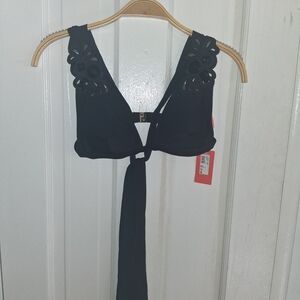 River Island Black Bikini Top with Cutout Design